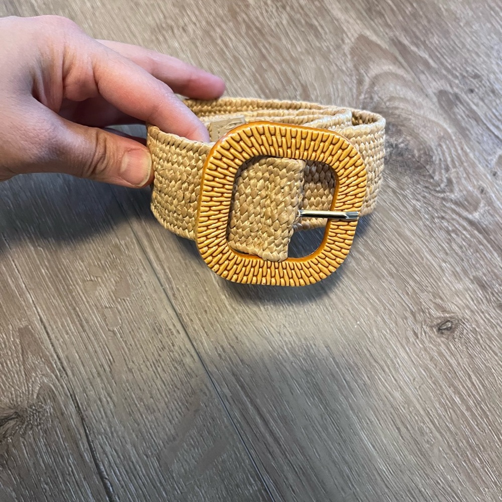 Woven Tan Belt with Buckle